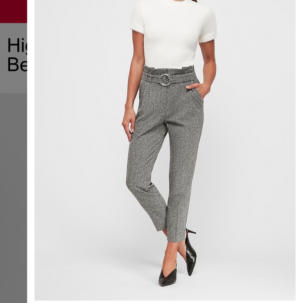 EXPRESS Paperbag Waist Cigarette Trousers
